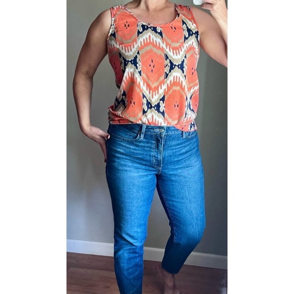 The Royal Standard Hi-Low Sleeveless Tank Top Aztec Abstract Pattern Size Medium - Picture 7 of 8